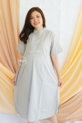 MAMA HAMIL Grace Dress Baju Hamil Menyusui Kancing Polos Stylish Trendy Anggun Kalem   DRO 1011 9  large